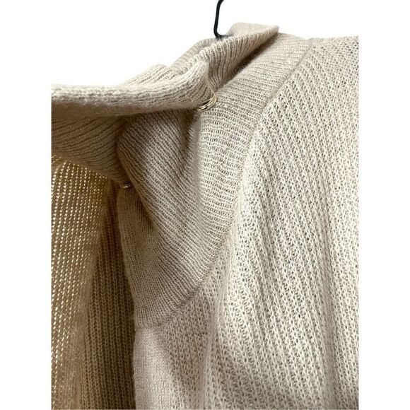 Abercrombie & Fitch Tan Shawl Neck Waterfall Front Sweater Cardigan Size M - Picture 5 of 9